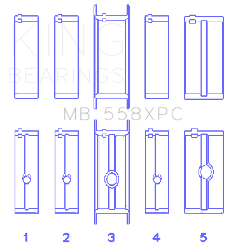 King Engine Bearings Chrysler 273/301/313/318/340 Main Bearing Set MB558XPC020 MB558XPC020 Photo - Primary