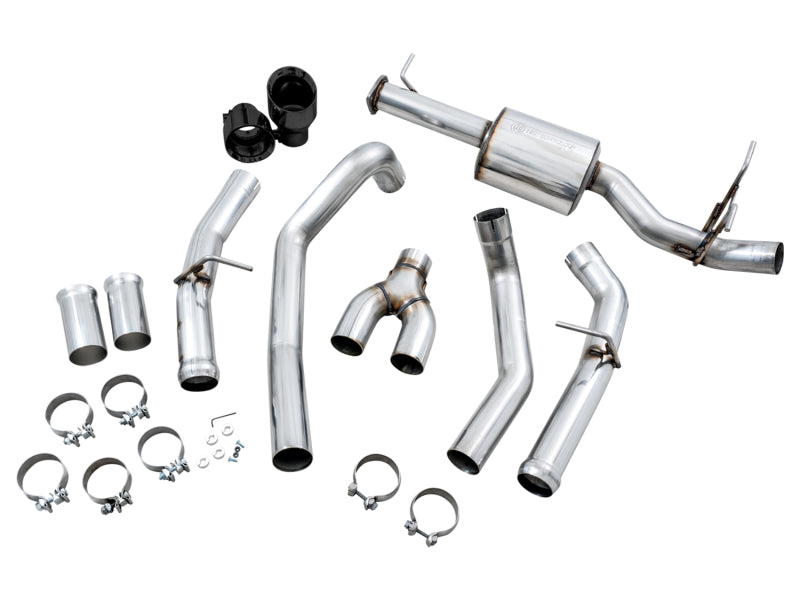 AWE Tuning 19-21 RAM 1500 5.7L (w/Cutouts) 0FG Dual Rear Exit Cat-Back Exhaust - Diamond Black Tips 3015-33006 3015-33006 Photo - Mounted