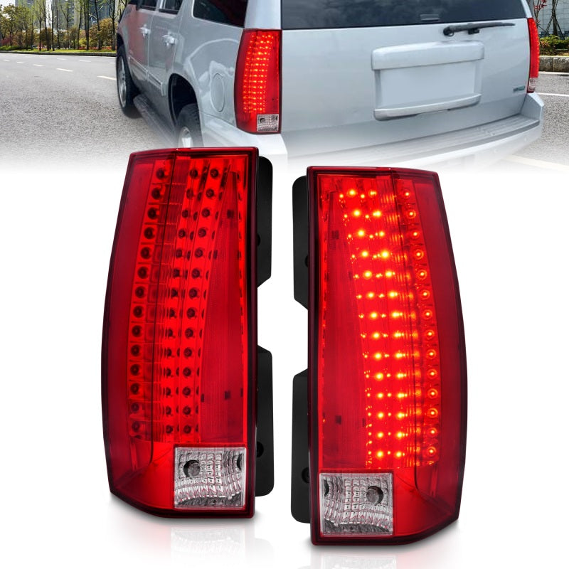 Anzo 2007-2014 Chevrolet Suburban LED Taillights Red/Clear - Escalade Look 311190 Photo - Primary