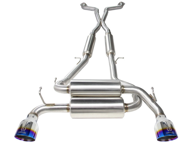 aFe Takeda 2-1/2in 304SS Cat-Back Exhaust Infiniti G37 08-13/Q60 14-15 V6-3.7 w/ Blue Flame Tips 49-36103-L 49-36103-L Photo - Unmounted