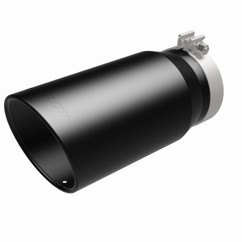 Magnaflow Tip Stainless Black Coated Single Wall Round Single Outlet 6in Dia 5in Inlet 13in L 35239 35239 360 Degree Image Set
