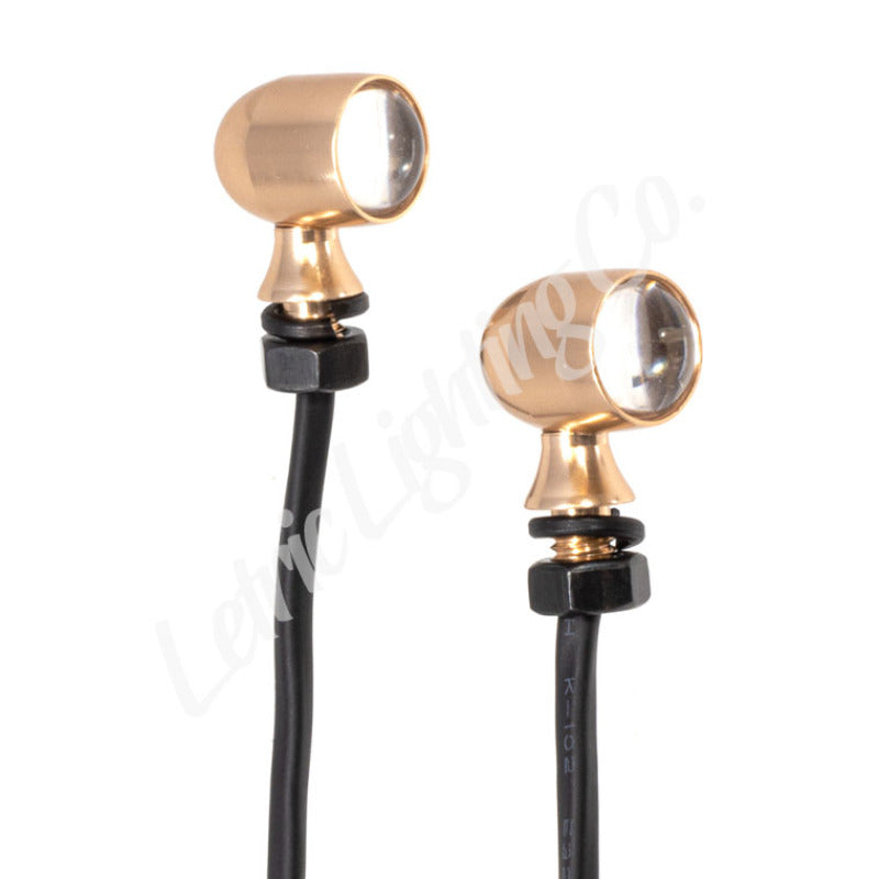 Letric Lighting 12mm Mini White Running Amber Turn Signal LED - Gold Anodized LLC-45CG-WA LLC-45CG-WA Photo - Primary