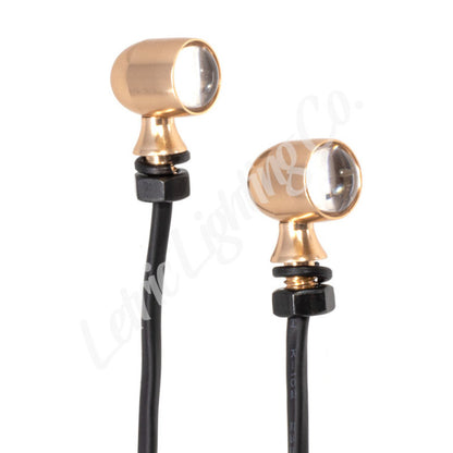 Letric Lighting 12mm Mini White Running Amber Turn Signal LED - Gold Anodized LLC-45CG-WA LLC-45CG-WA Photo - Primary