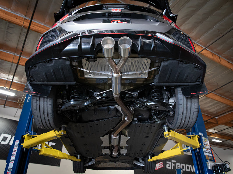 aFe Takeda 2.5in 304SS Axle-Back Exhaust System 17-19 Honda Civic Type R L4-2.0L (t) - Polished Tip 49-36626-P 49-36626-P Photo - Mounted