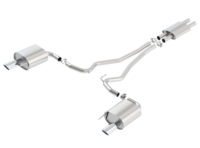 Borla Cat Back 15-17 Ford Mustang 3.7L V6 MT/AT 2.25in Pipe 4in Single Round Rolled Tips 140587 140587 Photo - Primary