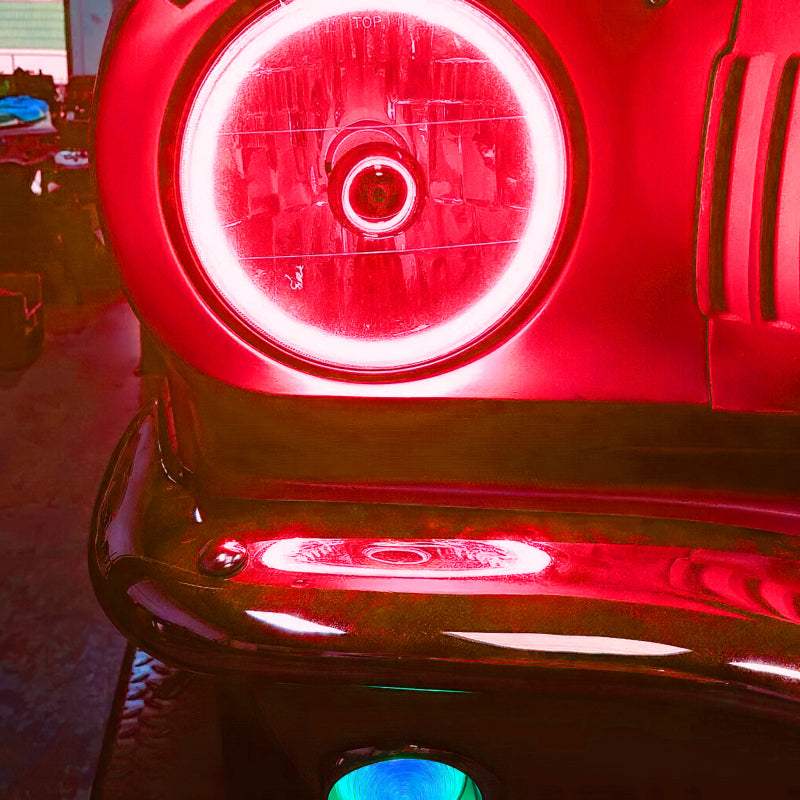 ORACLE Lighting Oracle Pre-Installed Lights 7 IN. Sealed Beam - Red Halo 6905-003 6905-003 Photo - lifestyle view