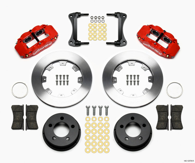 Wilwood Narrow Superlite 4R Front Kit 12.19in Drilled Red 87-89 Jeep YJ 140-12576-R 140-12576-R Photo - Primary