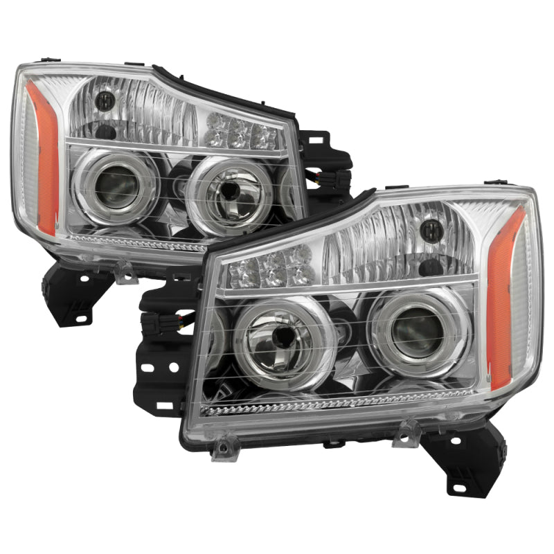 SPYDER Xtune Nissan Titan 04-14 Projector Headlights LED Halo Chrome PRO-JH-NTI04-LED-C 5077097 5077097 Photo - Primary