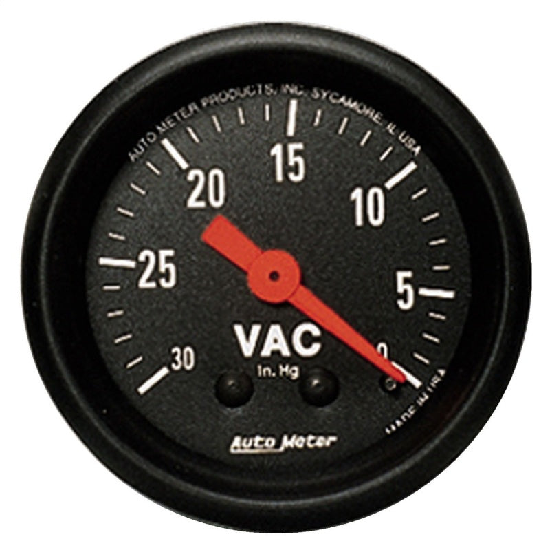 Autometer Gauge, Vacuum, 2 1/16", 30In Hg, Mechanical, Z-Series 2610 Photo - Primary