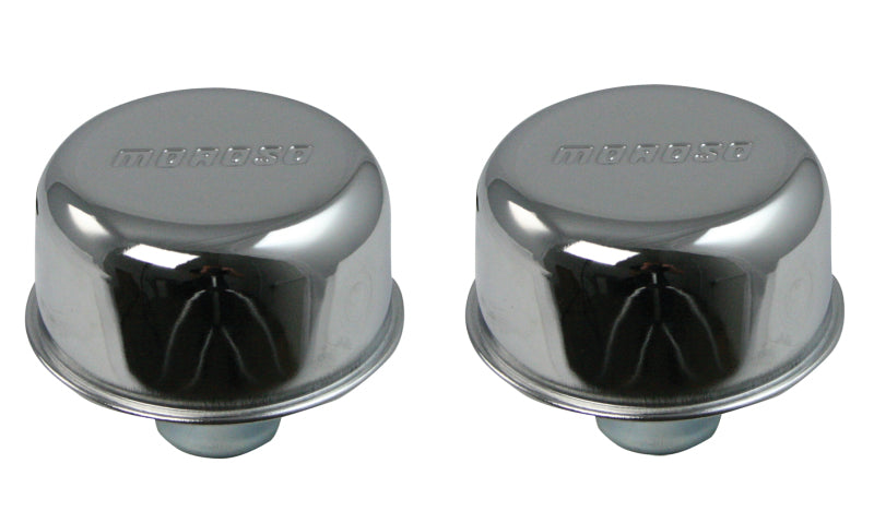 Moroso One Piece Push-In Valve Cover Breathers, Steel, Chrome Plated 68740 Photo - Primary