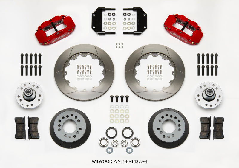 Wilwood Narrow Superlite 6R Front Hub Kit 14.00in Red Magnum Force Drop Spindle 140-14277-R 140-14277-R Photo - Primary