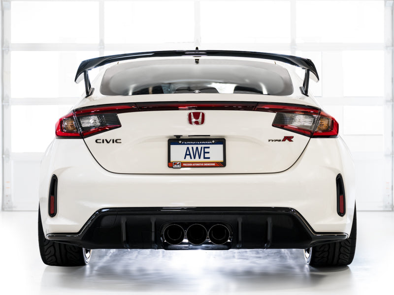 AWE Tuning 2023 Honda Civic Type R FL5 Track Edition Exhaust w/ Triple Diamond Black Tips 3020-53287 3020-53287 Photo - Mounted