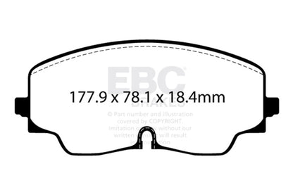 EBC 2022+ Volkswagen Golf R (Mk8) Bluestuff Front Brake Pads DP52448NDX DP52448NDX Photo - Unmounted