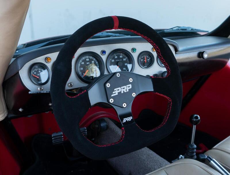 PRP Seats PRP Suede D-Shape Steering Wheel - Red G253 G253 Photo - Close Up