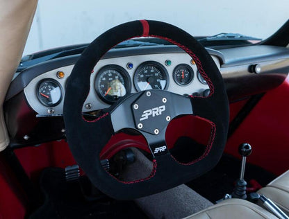 PRP Seats PRP Suede D-Shape Steering Wheel - Red G253 G253 Photo - Close Up