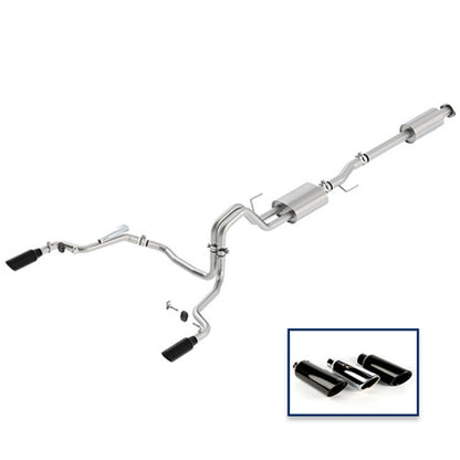 Ford Racing 15-18 F-150 5.0L Cat-Back Sport Exhaust System - Rear Exit Black Chrome Tips M-5200-F1550DSBA M-5200-F1550DSBA Photo - Primary