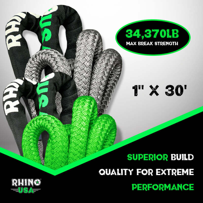 Rhino USA Kinetic Energy Recovery Rope (1In X 30Ft) Green KROPE-1X30-GRN KROPE-1X30-GRN User 2
