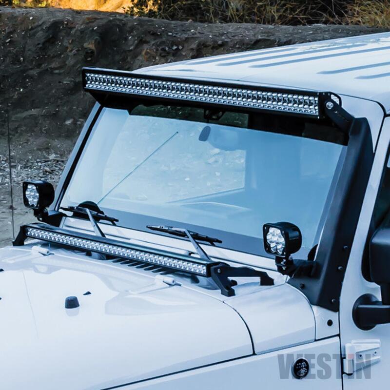 Westin/Snyper 07-17 Jeep Wrangler Snyper Pillar LED Light Mount - Textured Black 62-41035 62-41035 Photo - Mounted