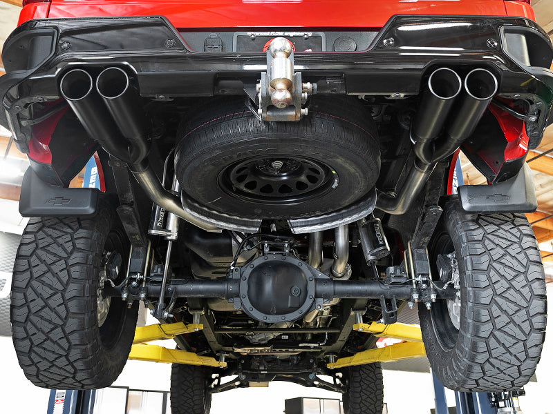 aFe Vulcan Series 3in 304 SS Exhaust Cat-Back w/ Black Tips 2019 GM Silverado/Sierra 1500 V8-5.3L 49-34105-B 49-34105-B Photo - Mounted