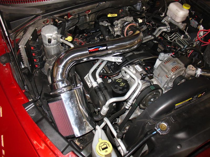 Injen 05-06 Dakota / 06-07 Raider 4.7L V8 Power-Flow (incl. Diamond plate heat shield) Polished Powe PF1800P PF1800P Photo - Mounted