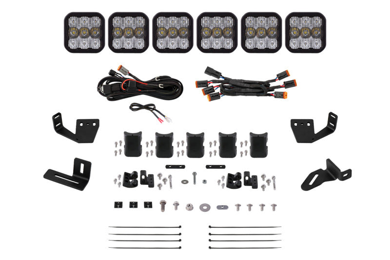Diode Dynamics Prinsu/Sherpa Roof Racks SS5 6-Pod CrossLink Mounting Kit - Sport White Combo DD7816 DD7816 Photo - Primary