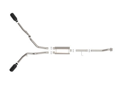 aFe Vulcan 3in 304 SS Cat-Back Exhaust 2021 Ford F-150 V6 2.7L/3.5L (tt)/V8 5.0L w/ Black Tips 49-33126-B 49-33126-B Photo - Unmounted