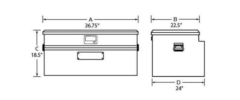 Tradesman Aluminum Flush Mount Truck Tool Box Full/Wide (36in.) - Brite 9436WB