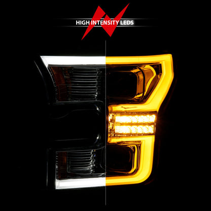 ANZO 15-17 Ford F-150 LED Projector Headlights - w/ Light Bar Switchback Chrome Housing 111548 111548 Photo - Unmounted
