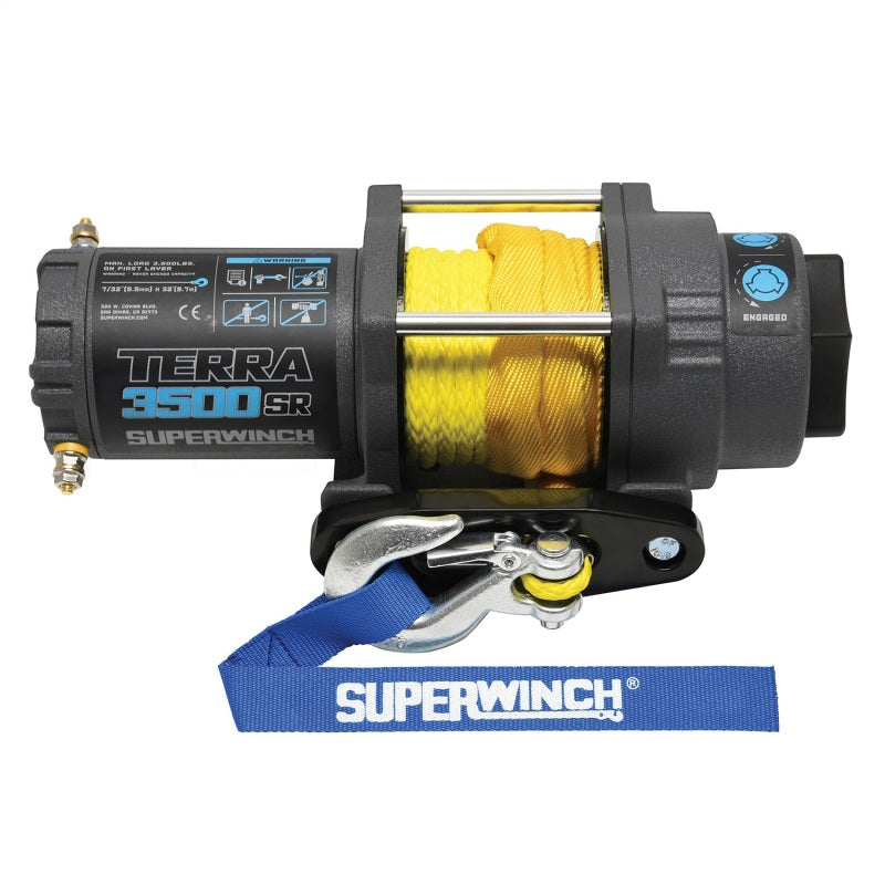 Superwinch 3500 LBS 12V DC 7/32in x 32ft Synthetic Rope Terra 3500SR Winch - Gray Wrinkle 1135270 1135270 Photo - Unmounted