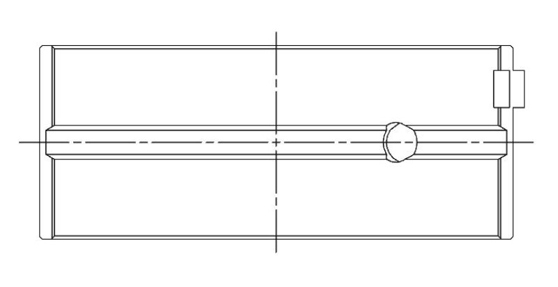 ACL Nissan L20/L24/L28 1998cc/2393cc/2753cc STD Size High Perf Main Bearing Set w/.001 Oil Clearance 7M1172HX-STD 7M1172HX-STD Technical Drawing