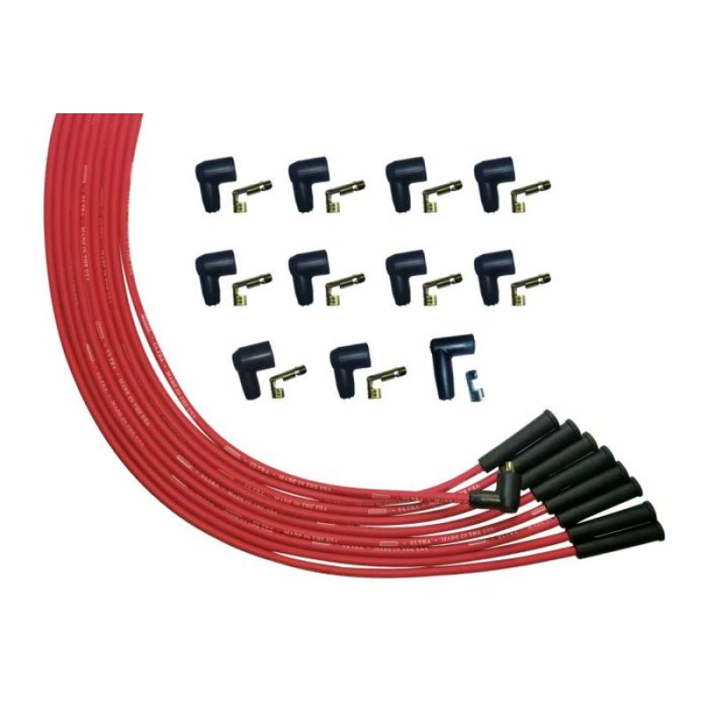 Moroso V8 Universalersal Str Plug Ends Non- HEI Ultra Spark Plug Wire Set - Red 52002 52002 User 1