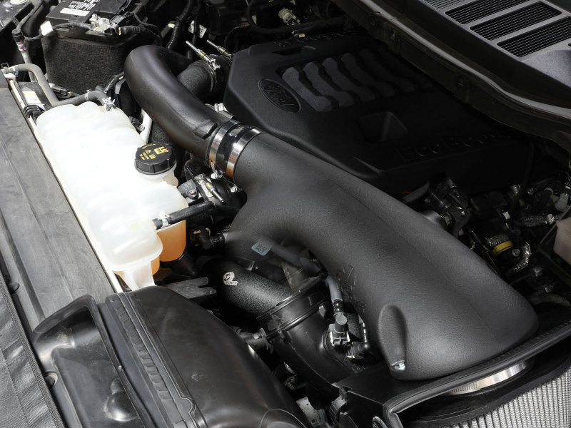 aFe 21-22 Ford F-150/Raptor V6-3.5L (tt) BladeRunner 2.5in Aluminum Hot Charge Pipe Black 46-20518-B 46-20518-B Photo - Mounted