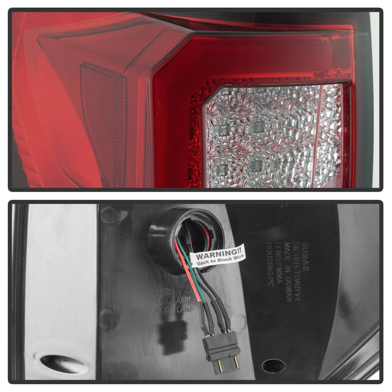 Spyder 07-13 Toyota Tundra V2 Light Bar LED Tail Lights - Red Clear ALT-YD-TTU07V2-LB-RC 5085450 5085450 Photo - Unmounted