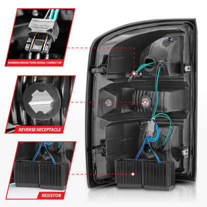 ANZO 2014-2018 GMC Sierra LED Tail Lights Black Housing Red/Clear Lens 311399 311399 Photo - Unmounted