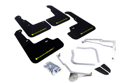 Rally Armor 15-18 Subaru WRX/STi Sedan UR Black Mud Flap w/ Green Logo MF32-UR-BLK/CGN Photo - Primary