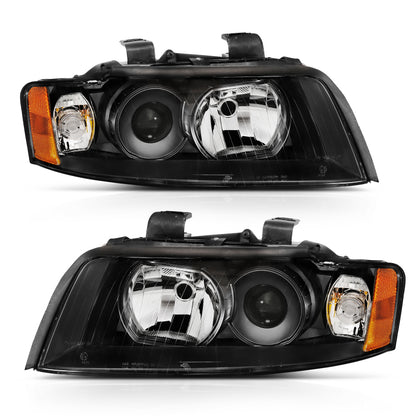 ANZO 2002-2005 Audi A4 Projector Headlight Black G2 (Halogen Type) 121528 121528 Photo - Primary