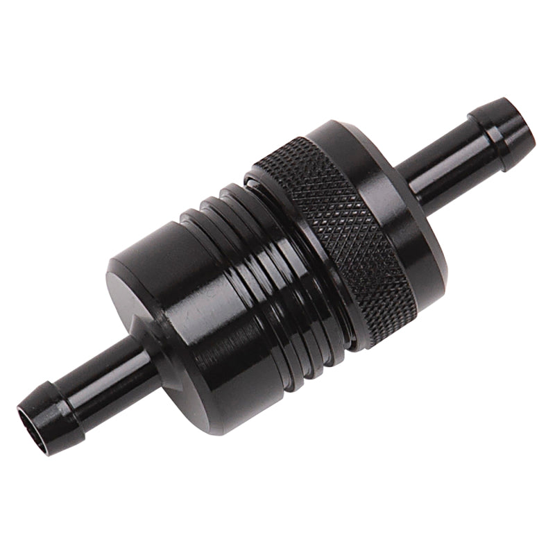Russell 5/16" Aluminum Street Fuel Filter (Black Finish) 645090 Photo - out of package