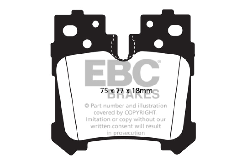 EBC 07+ Lexus LS460 4.6 Yellowstuff Rear Brake Pads DP41812R DP41812R Photo - Primary