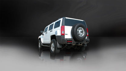 Corsa 06-08 Hummer H3 3in Cat-Back Dual Rear w Single 4in Black Pro-Series Tips 14212BLK 14212BLK Photo - Mounted