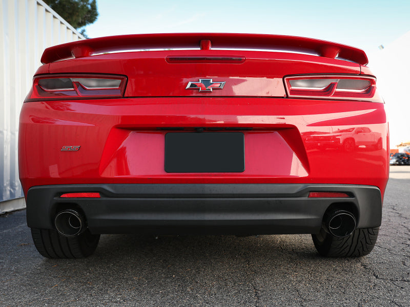 aFe POWER MACH Force-Xp 2.5in Axle-Back Exhaust System 16-20 Chevy Camaro SS V8 6.2L - Carbon Fiber 49-44118-C 49-44118-C Photo - Mounted