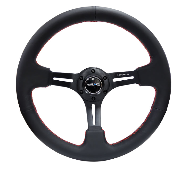 NRG Reinforced Steering Wheel 350mm Sport Steering Wheel (3" Deep) Black L RST-018R-RS Photo - Primary