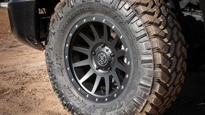 ICON Compression 18x9 5x5 -12mm Offset 4.5in BS Satin Black Wheel 2018907345SB 2018907345SB Photo - Mounted