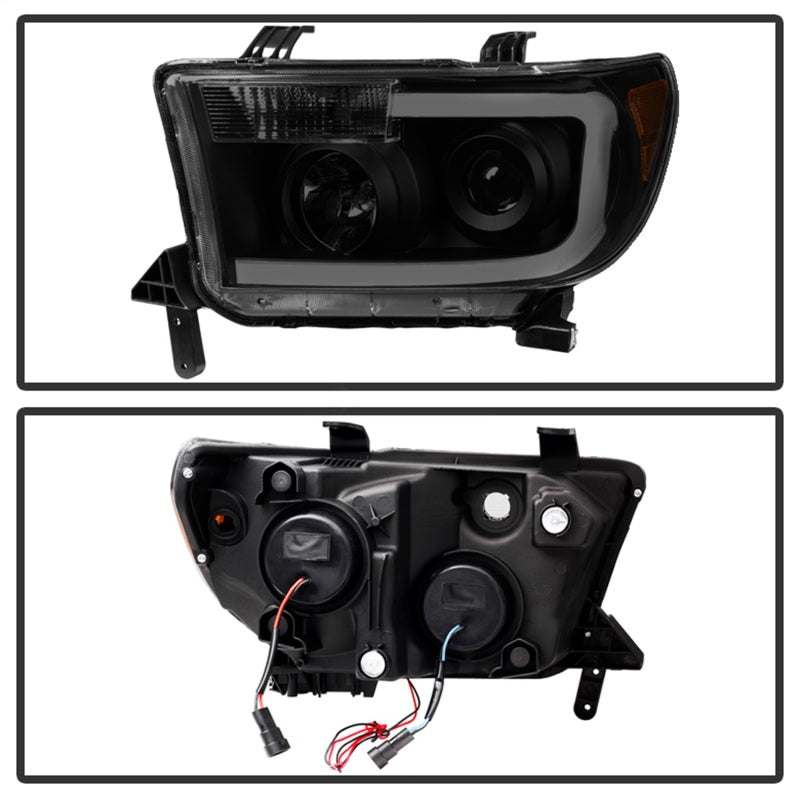SPYDER Xtune Toyota Tundra 07-13 LED Light Bar Projector Headlights Black Smoked PRO-JH-TTU07-LED-BSM 9030413 9030413 Photo - Unmounted