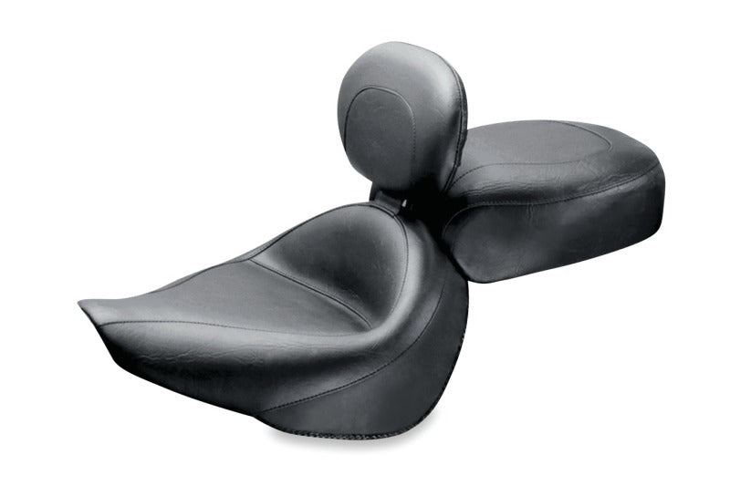 Mustang Motorcycle Mustang 95-05 Kawasaki Vulcan 800,96-05 800 Classic Touring 2PC Seat w/Driver Backrest - Black 79251 79251 Photo - Primary