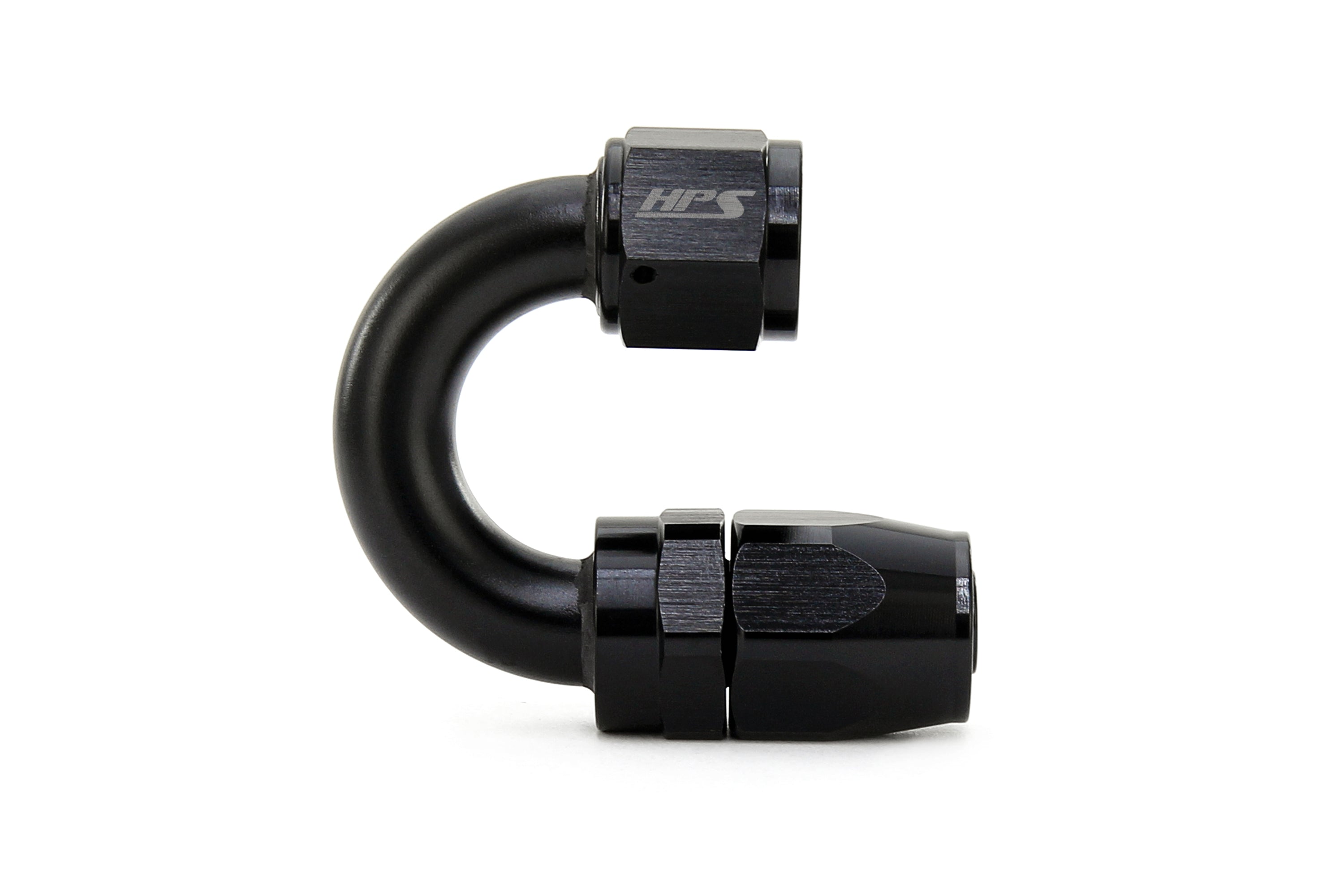 HPS Performance Straight/ 30-180 Degree 4-12 Compression Double Swivel Hose End to AN Female, Aluminum, Black