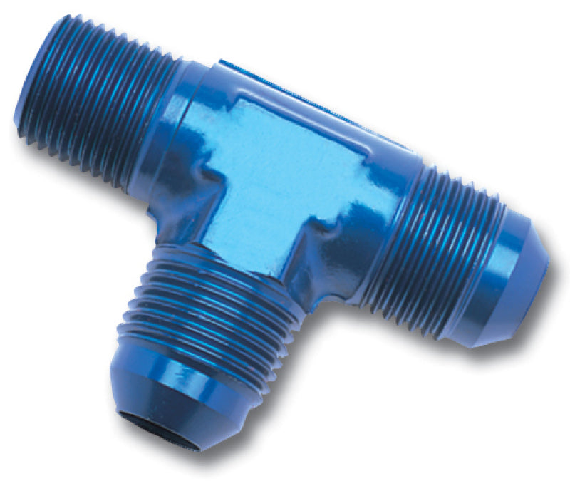 Russell -3 AN Flare to Pipe Tee on Run Adapter (Blue Finish) 661100 Photo - Primary