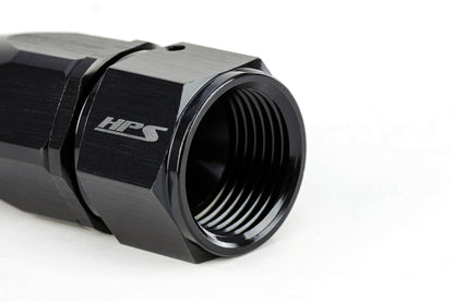 HPS Performance Products Compression Double Swivel Hose End to AN Female, Aluminum, Black