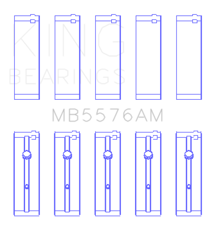 King Engine Bearings Ford J4B/J4C (Size +1.0mm) Main Bearing Set MB5576AM1.0 MB5576AM1.0 Photo - Primary