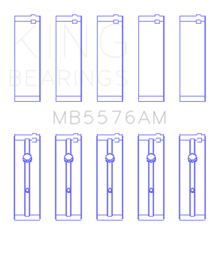 King Engine Bearings Ford J4B/J4C (Size +1.0mm) Main Bearing Set MB5576AM1.0 MB5576AM1.0 Photo - Primary