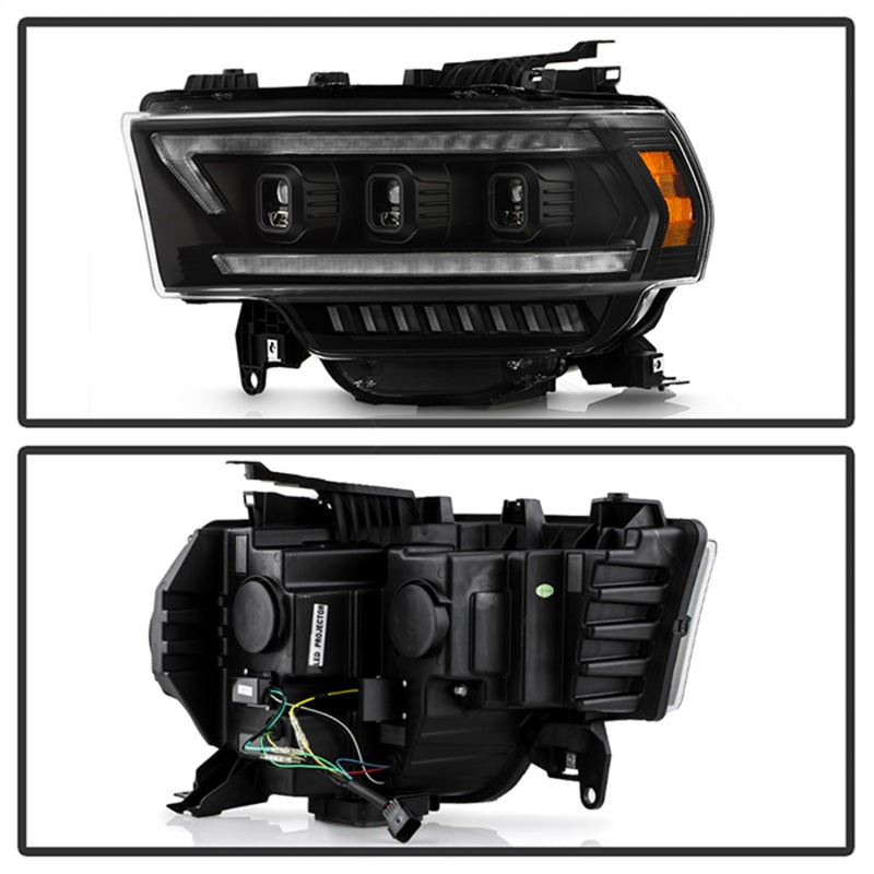 SPYDER 19-22 Dodge Ram 2500/3500 (Halogen Model Only) Proj. Headlights (PRO-YD-DR19HDHALAP-SEQ-BK) 5088604 5088604 Photo - Unmounted